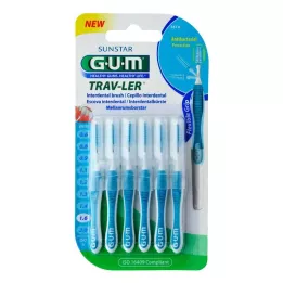 GUM TRAV-LER 1,6mm kuusensininen Interdental+6 caps, 6 kpl