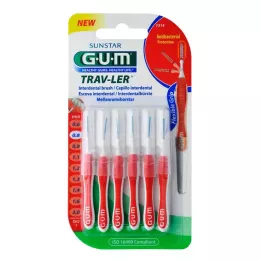GUM TRAV-LER 0,8mm kynttilän punainen hammasväli + 6 korkkia, 6 kpl