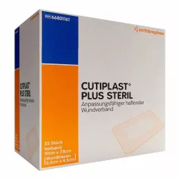 CUTIPLAST Plus steriili 7,8x10 cm sidos, 55 kpl