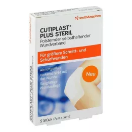 CUTIPLAST Plus steriili 5x7 cm sidos, 5 kpl
