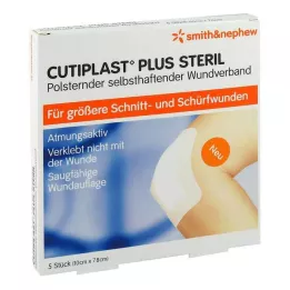 CUTIPLAST Plus steriili 7,8x10 cm sidos, 5 kpl