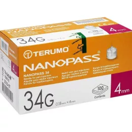 TERUMO NANOPASS 34 kynäneula 34 G 0,18x4 mm, 100 kpl