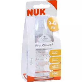 Nuk First Choice Plus Glass Baby Pullo 120ml juomalajalla, 1 kpl