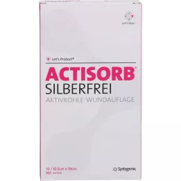 ACTISORB SILBERFREI 10,5x19 cm aktiivihiili, 10 kpl