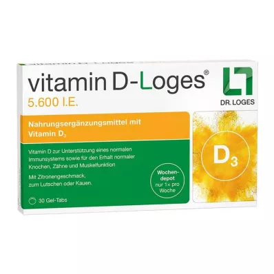VITAMIN D-LOGES 5 600 IU viikoittainen varastopurutabletit, 30 kpl