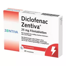DICLOFENAC Zentiva 25 mg kalvopäällysteiset tabletit, 20 kpl