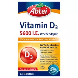 Abtei 5. D3-vitamiini 600 IU tabletit viikko Depot, 12 kpl