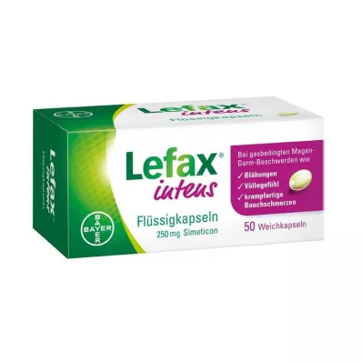 LEFAX intens nestemäiset kapselit 250 mg simetikonia, 50 kpl