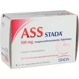 ASS STADA 100 mg mahalaukun resistentit tabletit, 100 kpl