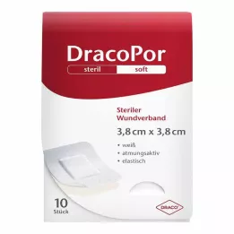 DRACOPOR Haavasidos 3,8x3,8 cm steriili, 10 kpl