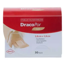 DracoPor Pehmeä ihonvärinen haavasidos 3,8x3,8 cm steriili, 50 kpl