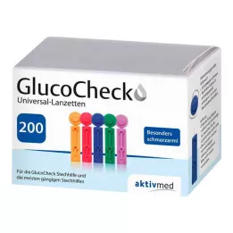 GLUCOCHECK Lansetit Universal, 200 kpl