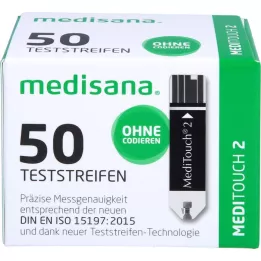 MEDITOUCH 2 verensokerin testiliuskaa, 2X25 kpl