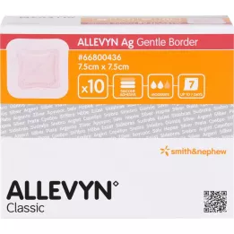 ALLEVYN Ag Gentle Border 7,5x7,5 cm haavayhdistys, 10 kpl