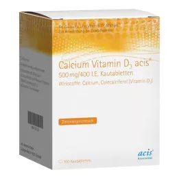 CALCIUM VITAMIN D3 acis 500 mg/400 I.E. purutabletit, 100 kpl