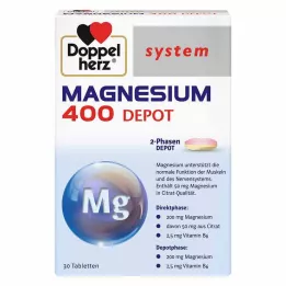 DOPPELHERZ Magnesium 400 Depot -järjestelmän tabletit, 30 kpl