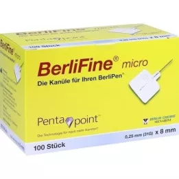 BERLIFINE Mikrokanyyli 0,25x8 mm, 100 kpl