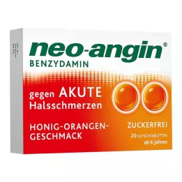 NEO-ANGIN Bentsidamiini akuutti kurkkukipu. Hunaja-appelsiini, 20 kpl