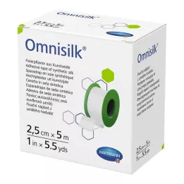 OMNISILK Kiinteä kipsin keinotekoinen silkki 2,5 cmx5 m, 1 kpl