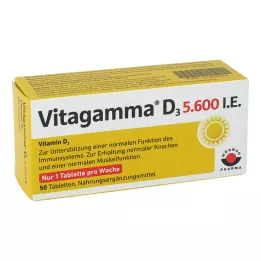 VITAGAMMA D3 5 600 IU D3-vitamiini NEM Tabletit, 50 kpl