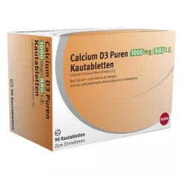 CALCIUM D3 Puren 1000 mg/880 I.E. purutabletit, 90 kpl