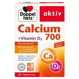 DOPPELHERZ Kalsium 700+D3 -vitamiinitabletit, 30 kpl
