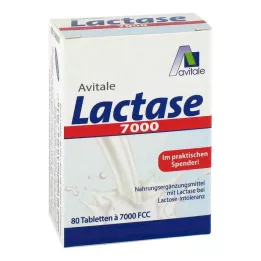 LACTASE 7 000 FCC tablettia annostelijassa, 80 kpl
