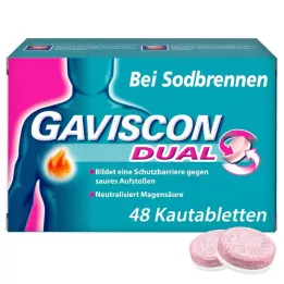 GAVISCON Kaksi 250 mg/106,5 mg/187,5 mg purutablettia, 48 kpl