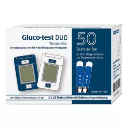 GLUCO TEST DUO Testiliuskat, 50 kpl