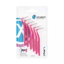 Miradent InterDental Brush I-Prox L 0,4 mm vaaleanpunainen, 6 kpl