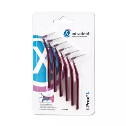 MIRADENT Hampaidenväliharja I-Prox L 0,8 mm viininpunainen, 6 kpl