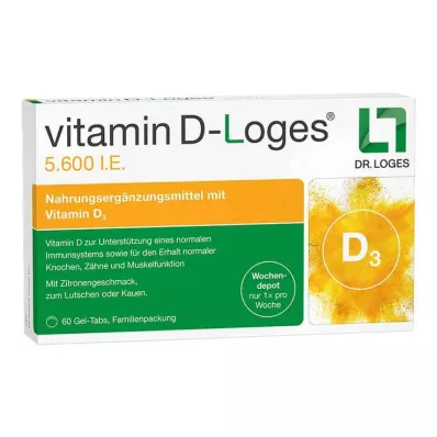 VITAMIN D-LOGES 5 600 IU Weekly Depot purutabletteja perhepakkaus, 60 kpl