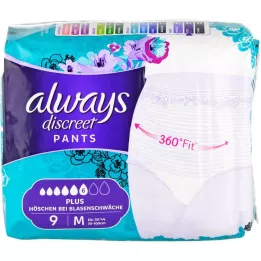 ALWAYS Diskreet Incontionce Pans Plus M, 9 kpl