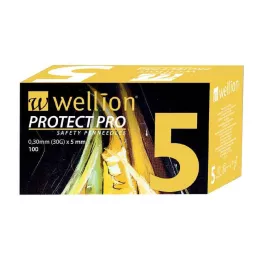 WELLION PROTECT PRO Turvakynäneulat 30 G 5 mm, 100 kpl
