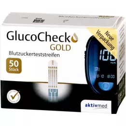 GLUCOCHECK GOLD verensokeritestiliuskat, 50 kpl
