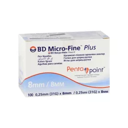 BD MICRO-FINE+ 8 kynäneulaa 0,25x8 mm, 100 kpl