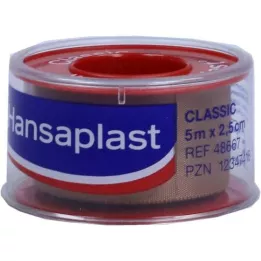 HANSAPLAST FixierPfl.Classic 2,5 cmx5 m työntövoima, 1 kpl