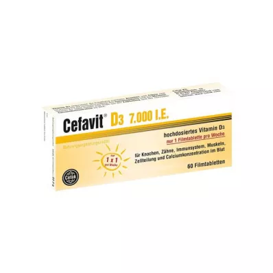 CEFAVIT D3 7 000 IU kalvopäällysteiset tabletit, 60 kpl