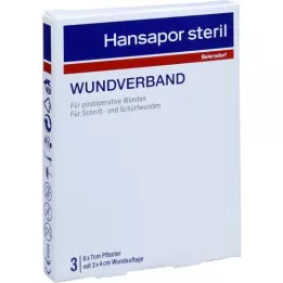 HANSAPOR Steril -haavan assosiaatio 6x7 cm, 3 kpl
