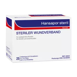 HANSAPOR steriili haavasidos 6x7 cm, 25 kpl
