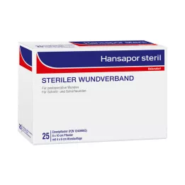 HANSAPOR steriili haavasidos 8x10 cm, 25 kpl