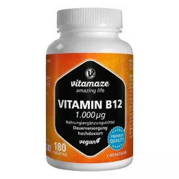 Vitamaze B12-vitamiini 1 000 μg korkean annostelun vegaani, 180 kpl