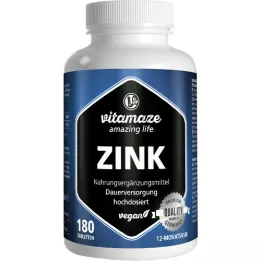 ZINK 25 mg suuria annoksia vegaanitabletteja, 180 kpl