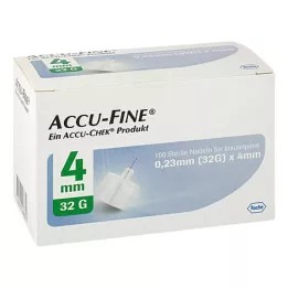 ACCU FINE steriilit neulat insuliinikynille 4 mm 32 G, 100 kpl