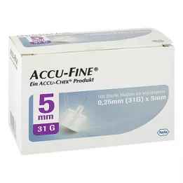 ACCU FINE steriilit neulat insuliinikynille 5 mm 31 G, 100 kpl