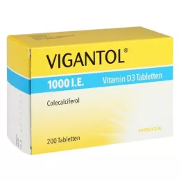 VIGANTOL 1000, ts. D3 -vitamiinitabletit, 200 kpl