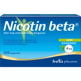 NICOTIN beeta minttu 4 mg aktiivinen aineosa. Kaugummi, 105 kpl