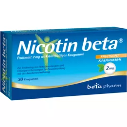 NICOTIN beta Fruitmint 2 mg vaikuttavaa ainetta purukumi, 30 kpl