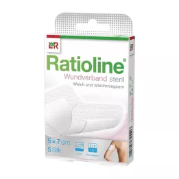 RATIOLINE Haavasidos 7x5 cm steriili, 5 kpl