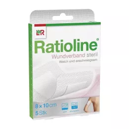RATIOLINE Haavasidos 10x8 cm steriili, 5 kpl